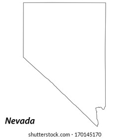 High detailed vector map with contour - Nevada 