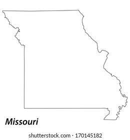 High detailed vector map with contour - Missouri 