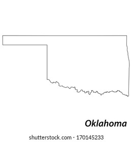 High detailed vector map with contour - Oklahoma 