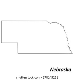 High detailed vector map with contour - Nebraska 