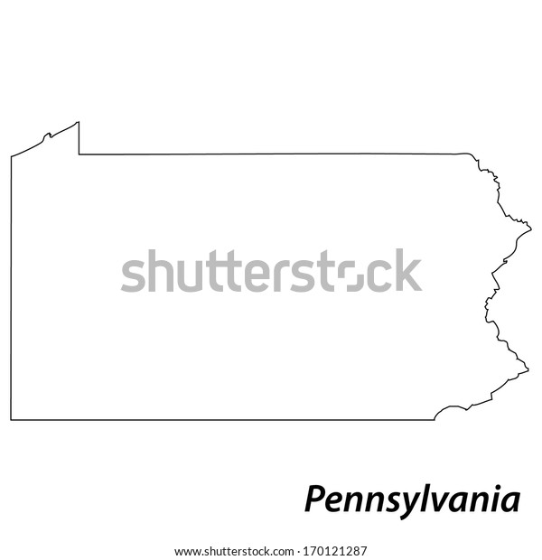 High Detailed Vector Map Contour Pennsylvania Stock Vector (Royalty ...