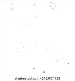 High detailed vector map. Cook Islands. Watercolor style. Aspid blue color. A violet, delicate, pastel color.