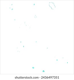 High detailed vector map. Cook Islands. Watercolor style. Turquoise color. Bright blue color.