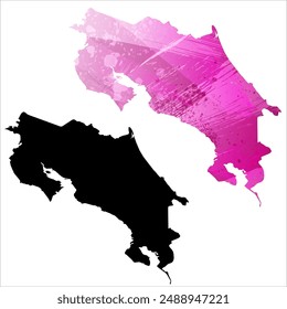 High detailed vector map. Costa Rica.