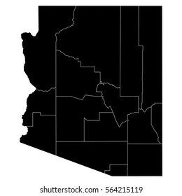 High detailed vector map with counties - Arizona