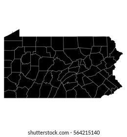 High Detailed Vector Map With Counties - Pennsylvania