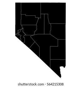 High detailed vector map with counties - Nevada