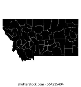 High detailed vector map with counties - Montana