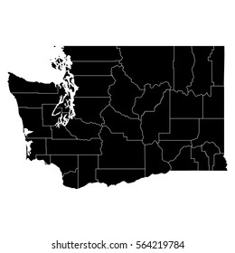 High detailed vector map with counties - Washington