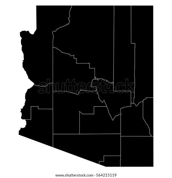 High Detailed Vector Map Counties Arizona Stock Vector (Royalty Free ...