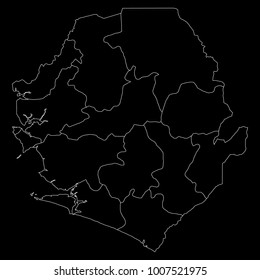 High detailed vector map with counties/regions/states - Sierra Leone