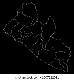 High detailed vector map with counties/regions/states - Liberia