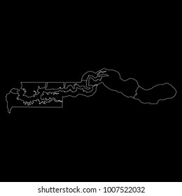 High detailed vector map with counties/regions/states - Gambia