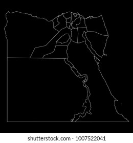 High detailed vector map with counties/regions/states - Egypt