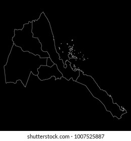 High detailed vector map with counties/regions/states - Eritre