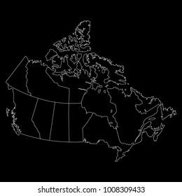 High detailed vector map with counties/regions/states - Canada