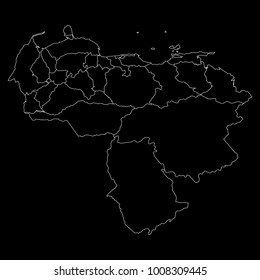 High detailed vector map with counties/regions/states - Venezuela