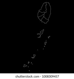 High detailed vector map with counties/regions/states - Saint Vincent and the Grenadines