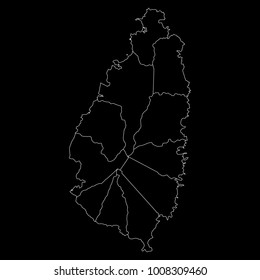 High detailed vector map with counties/regions/states - Saint Lucia