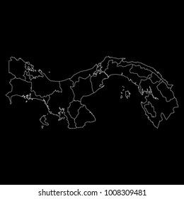 High detailed vector map with counties/regions/states - Panama