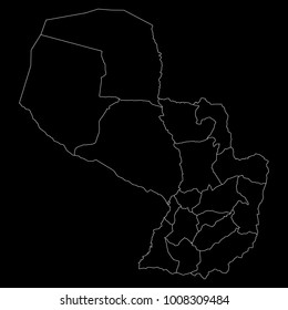 High detailed vector map with counties/regions/states - Paraguay