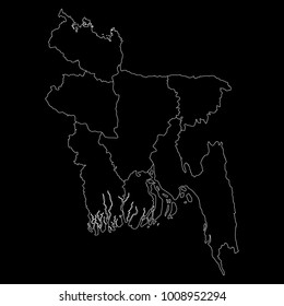 High detailed vector map with counties/regions/states - Bangladesh