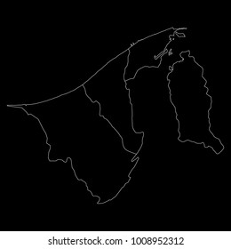 High detailed vector map with counties/regions/states - Brunei