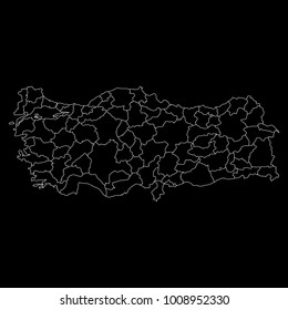 High detailed vector map with counties/regions/states - Turkey