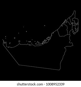 High detailed vector map with counties/regions/states - United Arab Emirates