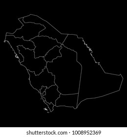 High detailed vector map with counties/regions/states - Saudi Arabia