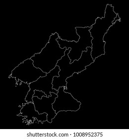 High detailed vector map with counties/regions/states - North Korea