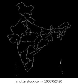 High detailed vector map with counties/regions/states - India