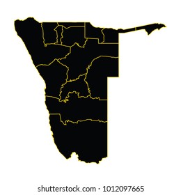 High detailed vector map with counties/regions/states - Namibia, Vector map-botswana country on white background.