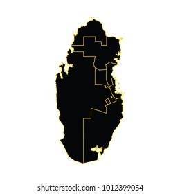 High detailed vector map with counties/regions/states - Qatar, Vector map-qatar country on white background.