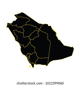 High detailed vector map with counties/regions/states - Saudi Arabia, The detailed map of the Saudi Arabia with regions.