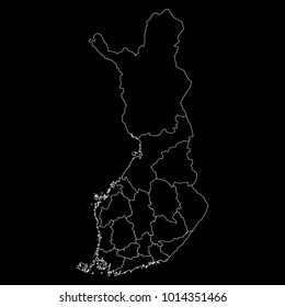 High detailed vector map with counties/regions/states - Finland