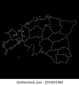 High detailed vector map with counties/regions/states - Estonia