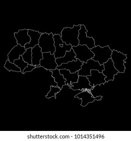 High detailed vector map with counties/regions/states - Ukraine