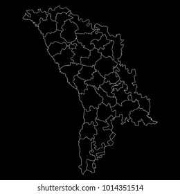 High detailed vector map with counties/regions/states - Moldova