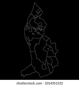 High detailed vector map with counties/regions/states - Liechtenstein