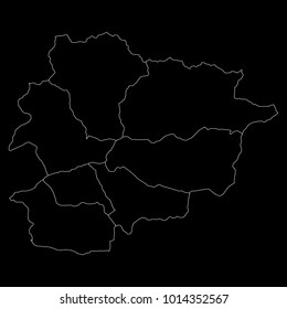 High detailed vector map with counties/regions/states - Andorra
