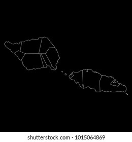 High detailed vector map with counties/regions/states - Samoa