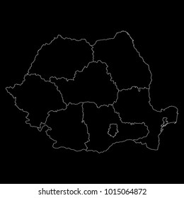 High detailed vector map with counties/regions/states - Romania