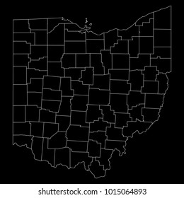 High Detailed Vector Map With Counties/regions/states - Ohio