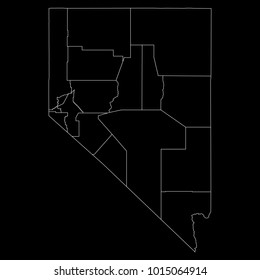 High detailed vector map with counties/regions/states - Nevada