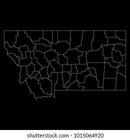 High detailed vector map with counties/regions/states - Montana