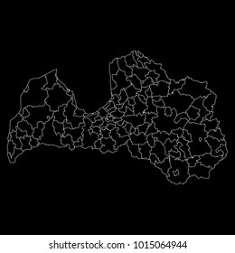 High detailed vector map with counties/regions/states - Latvia