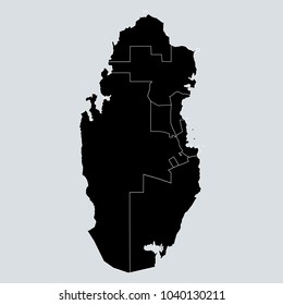 High detailed vector map with counties/regions/states - Qatar