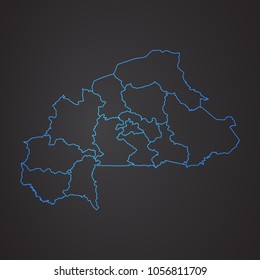 High detailed vector map with counties/regions/states - Burkina Faso, burkina Faso map.