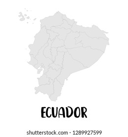 High detailed vector map with counties/regions/states - Ecuador.